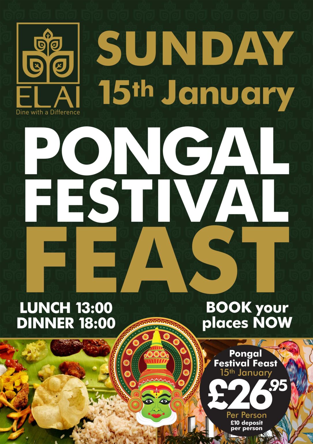 Pongal celebration at Basingstoke Elai Restaurant