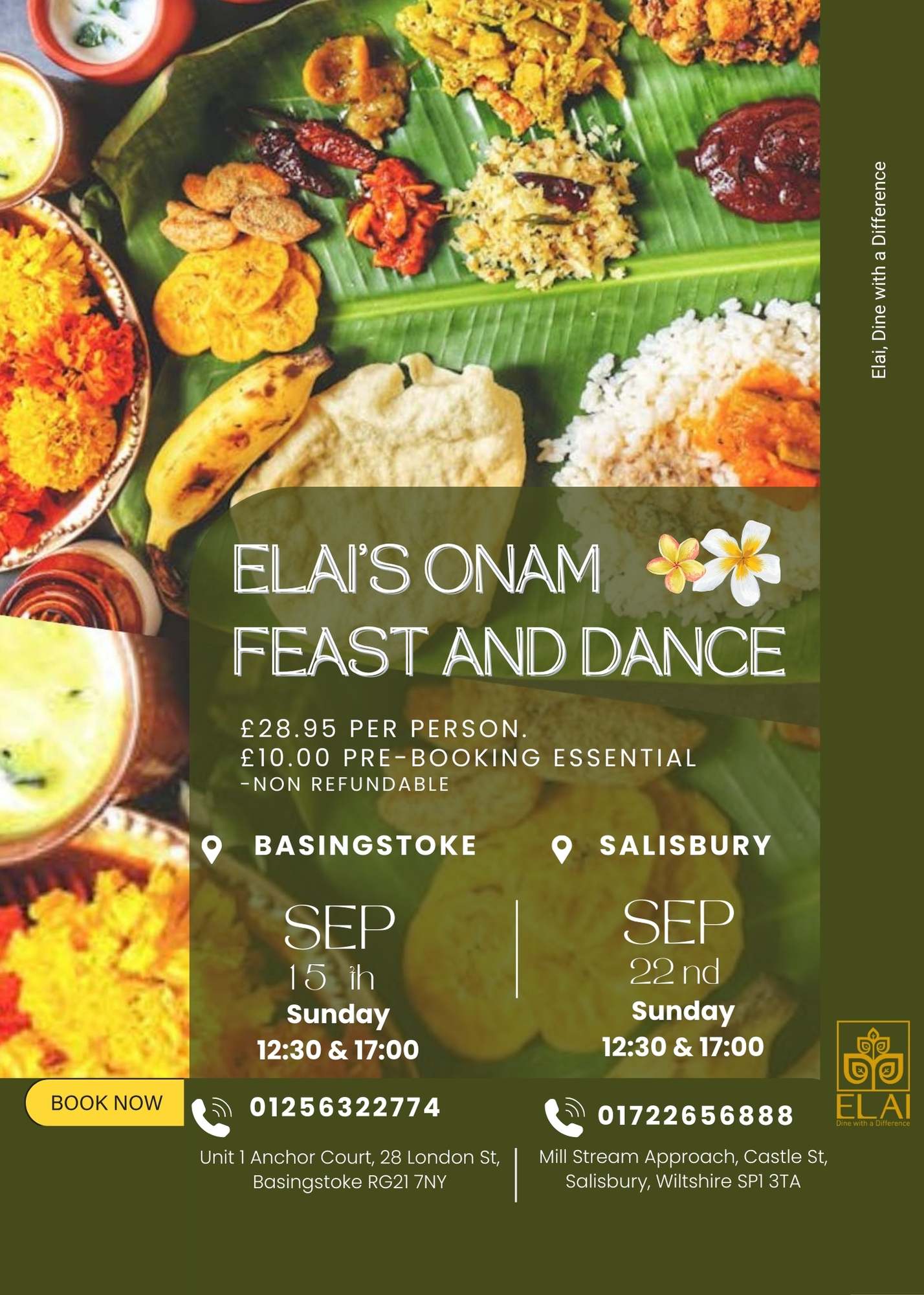 onam at Elai | South Indian Restaurant and Bar, Basingstoke 